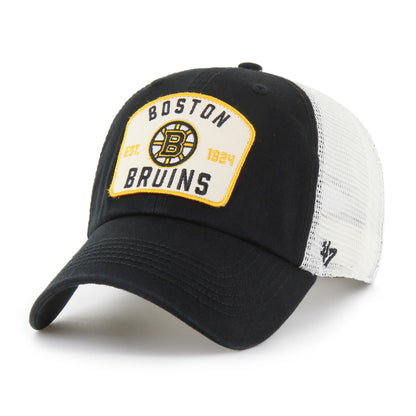 47 Brand Boston Bruins Mccall Clean Up Snapback Hat - Black/White