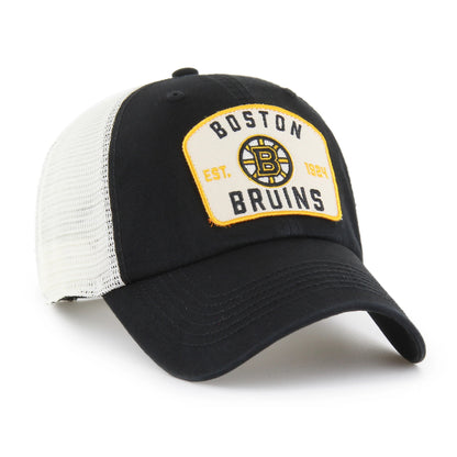 47 Brand Boston Bruins Mccall Clean Up Snapback Hat - Black/White