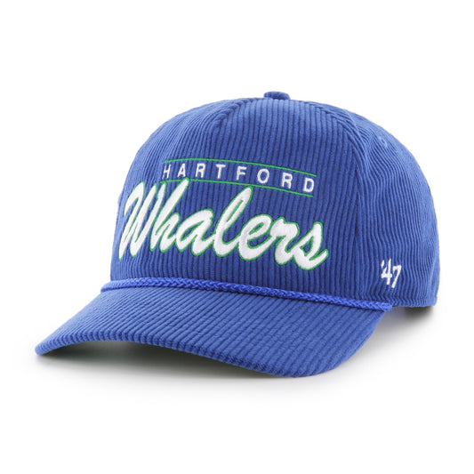 47 Brand Hartford Whalers Double Header Cord Hitch Snapback Hat - Blue