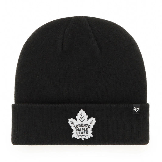 47 Brand Toronto Maple Leafs Attitude Knit Raised Cuff Toque Beanie Hat - Black