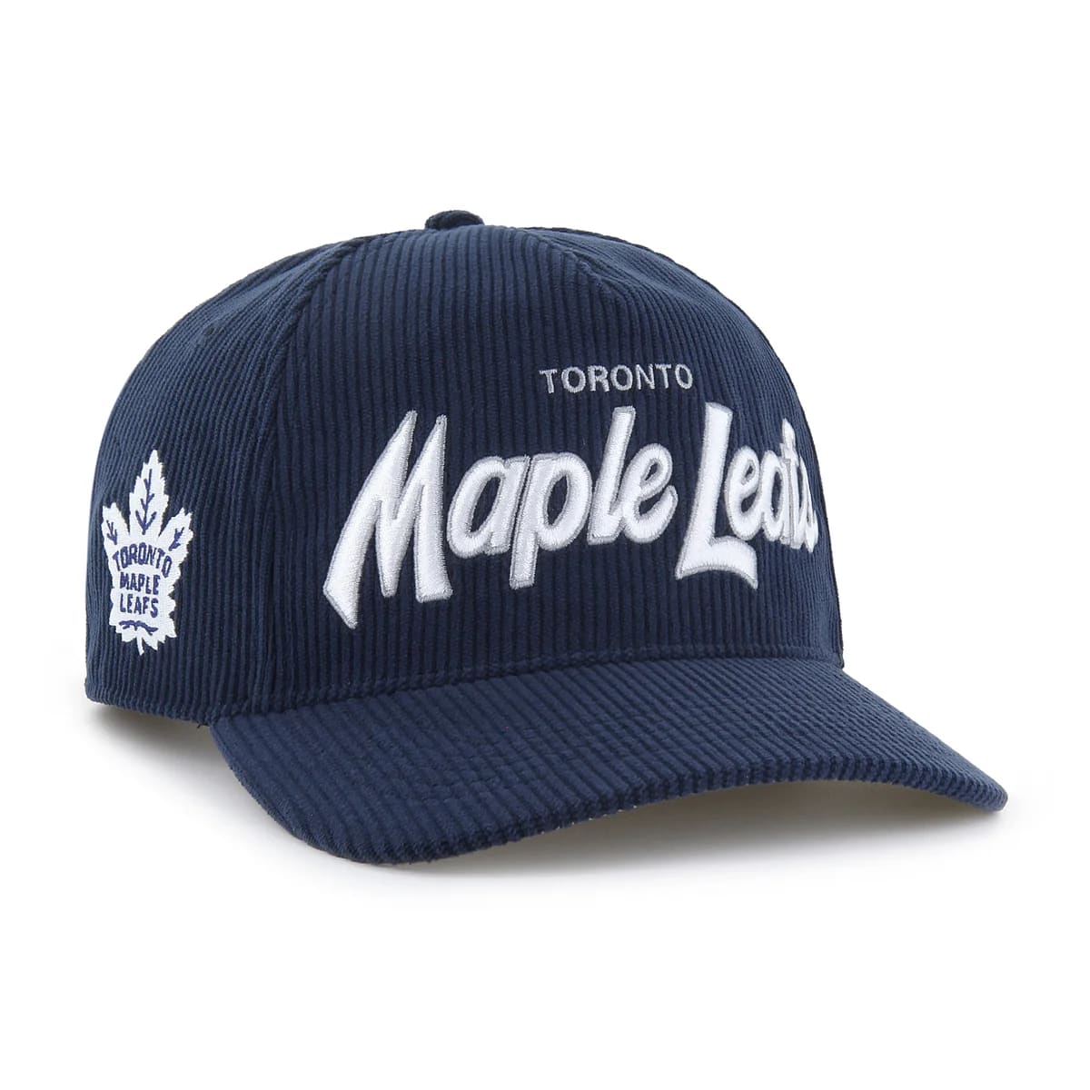 47 Brand Toronto Maple Leafs Cross Town Cord Hitch Snapback Hat - Navy Blue