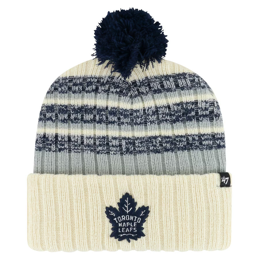 47 Brand Toronto Maple Leafs Men's Tavern Knit Toque Hat - Cream/Blue