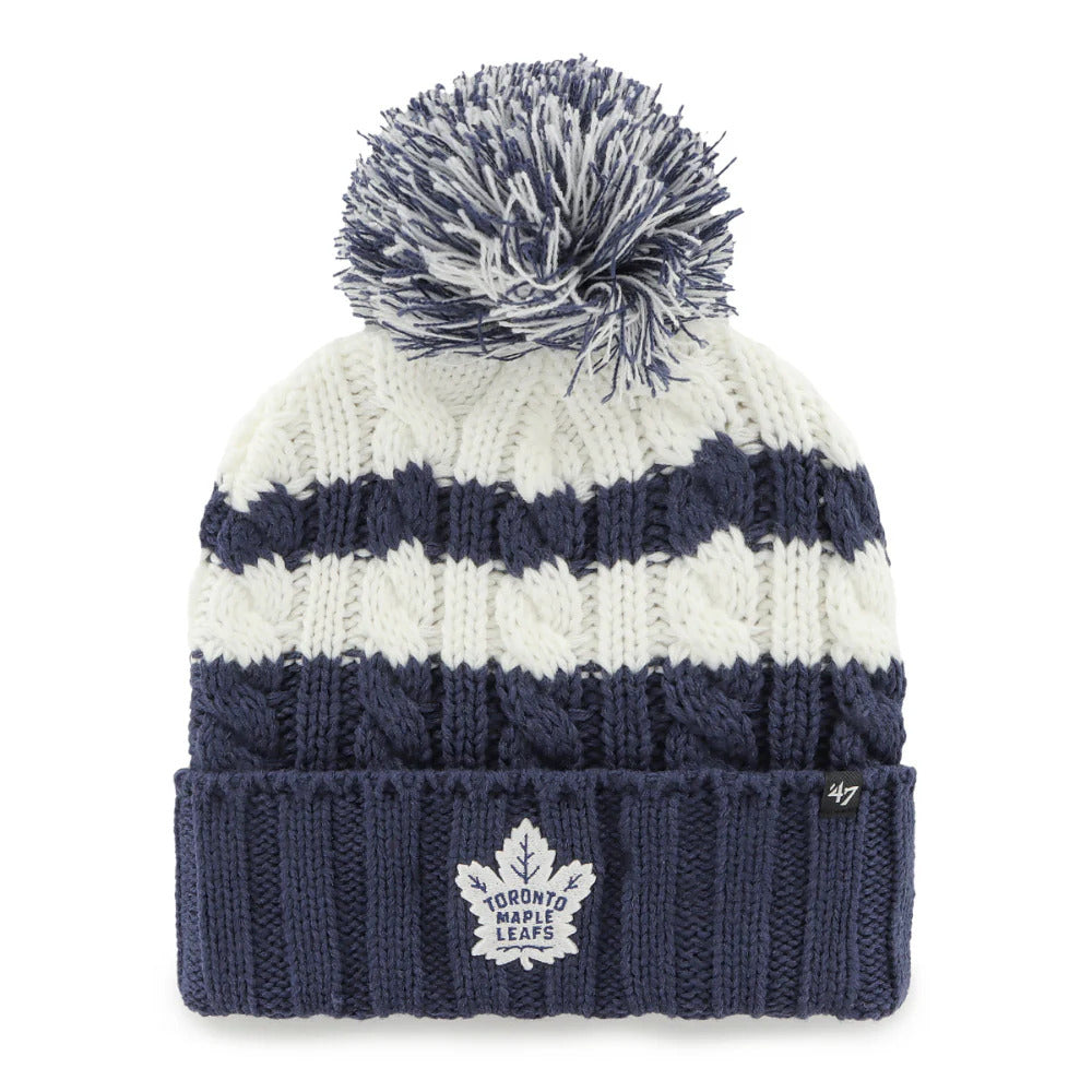 47 Brand Toronto Maple Leafs Women's Ashfield Knit Toque Hat - White/ Blue