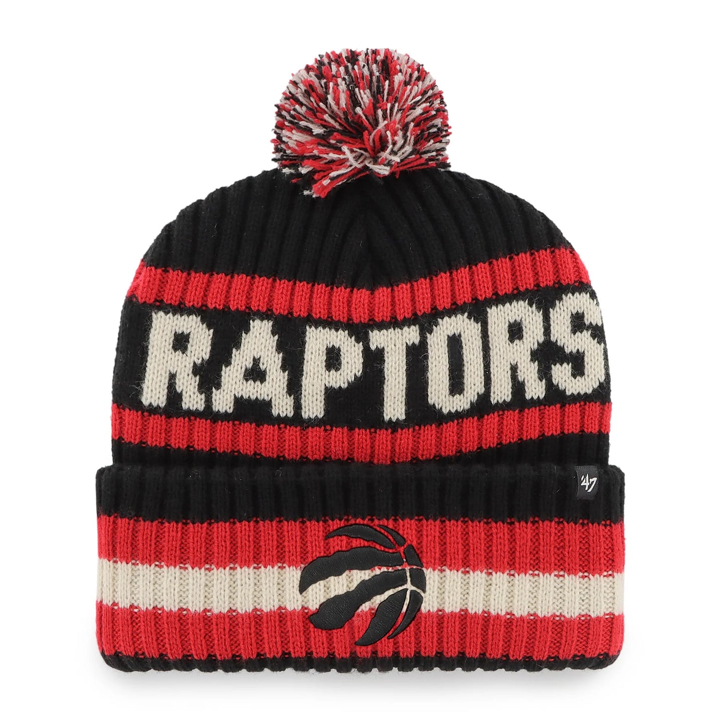 47 Brand Toronto Raptors Knit Bering Toque Beanie Hat - Red/Black