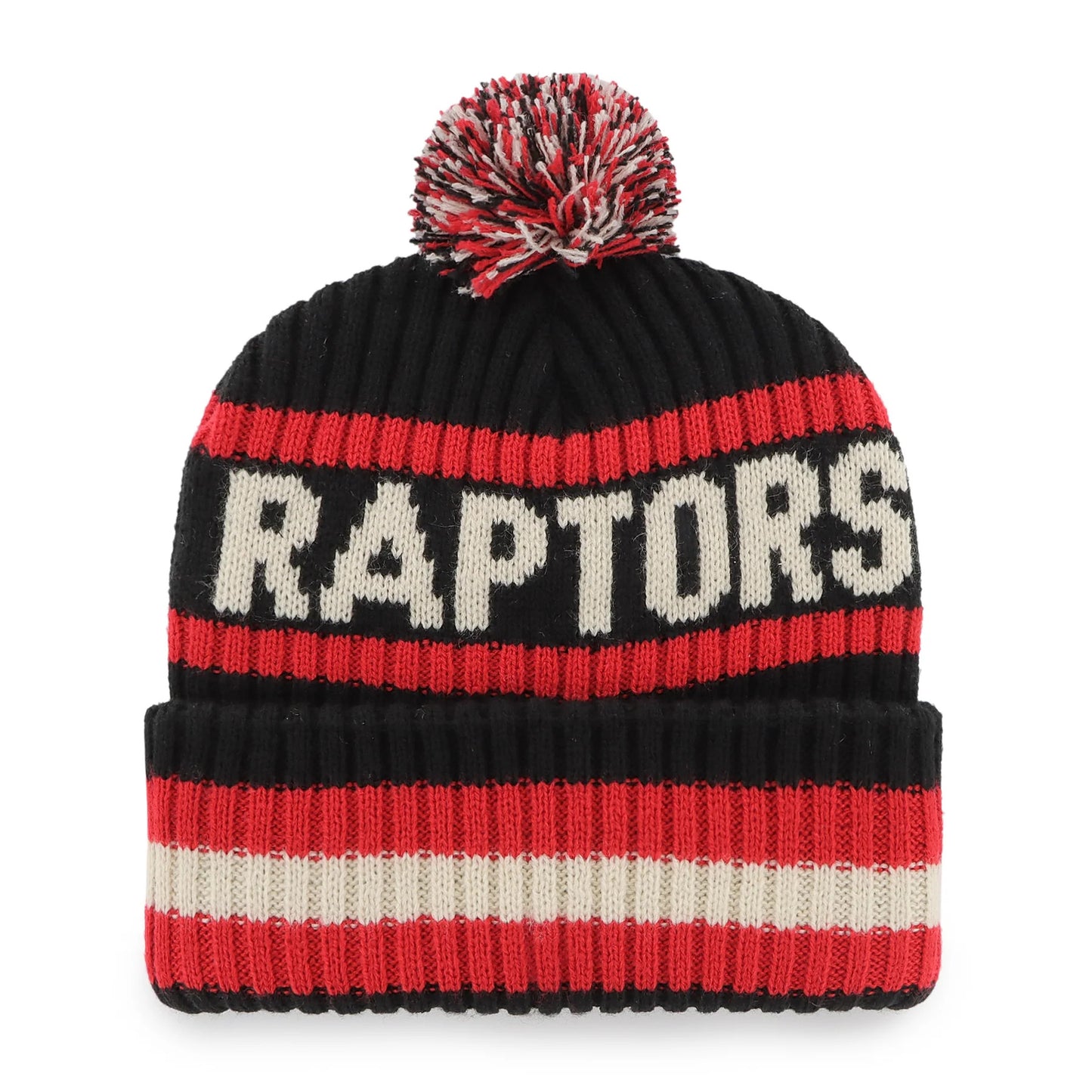 47 Brand Toronto Raptors Knit Bering Toque Beanie Hat - Red/Black