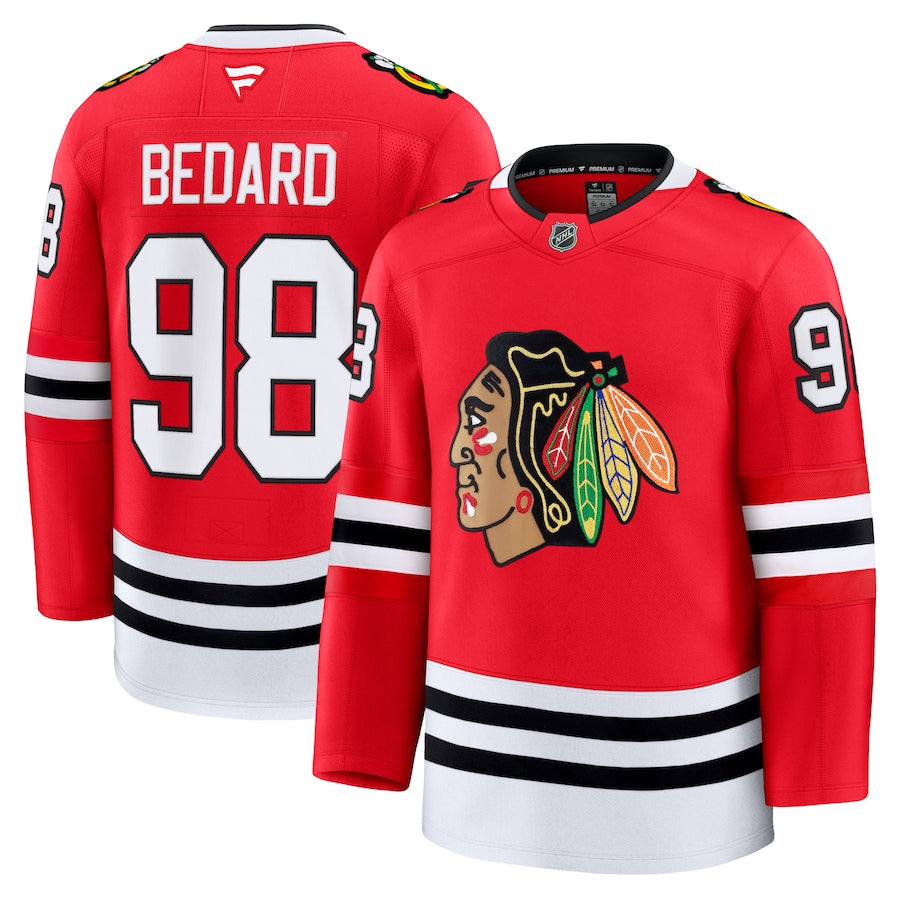 Connor Bedard Chicago Blackhawks Fanatics Premium Jersey - Red