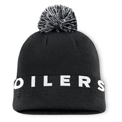 Fanatics Edmonton Oilers High Stick Cuff Knit Toque Beanie Hat with Pom