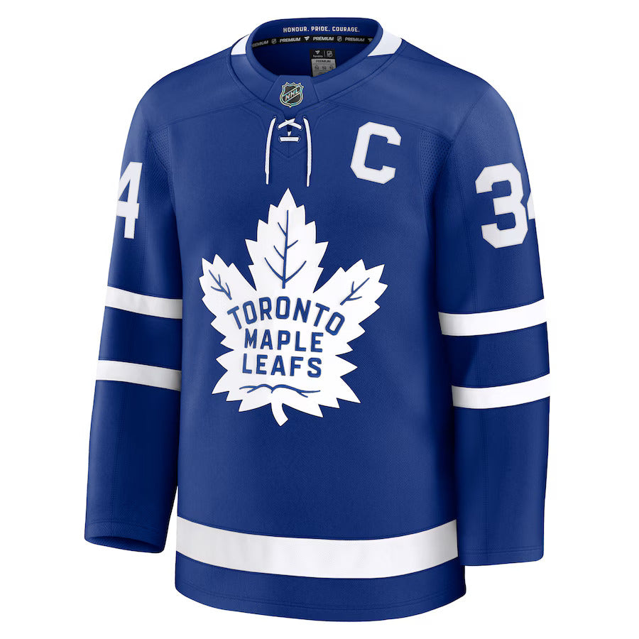 Auston Matthews Toronto Maple Leafs Captain Patch Home Fanatics Premium Jersey - Blue