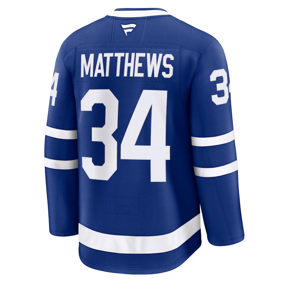 Auston Matthews Toronto Maple Leafs Captain Patch Home Fanatics Premium Jersey - Blue