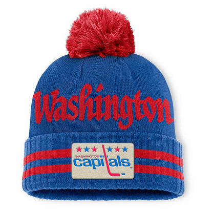 Fanatics Washington Capitals Heritage Blind Side Cuff Toque Beanie Hat with Pom