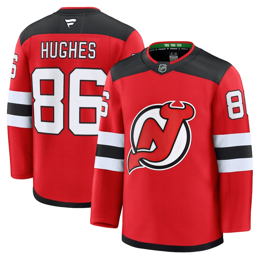 Jack Hughes New Jersey Devils Fanatics Premium Jersey - Red